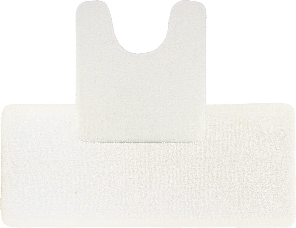 Tendance Badkamer Matten set Aquarius - Wit - Extra lang - Hoogpolig microfiber
