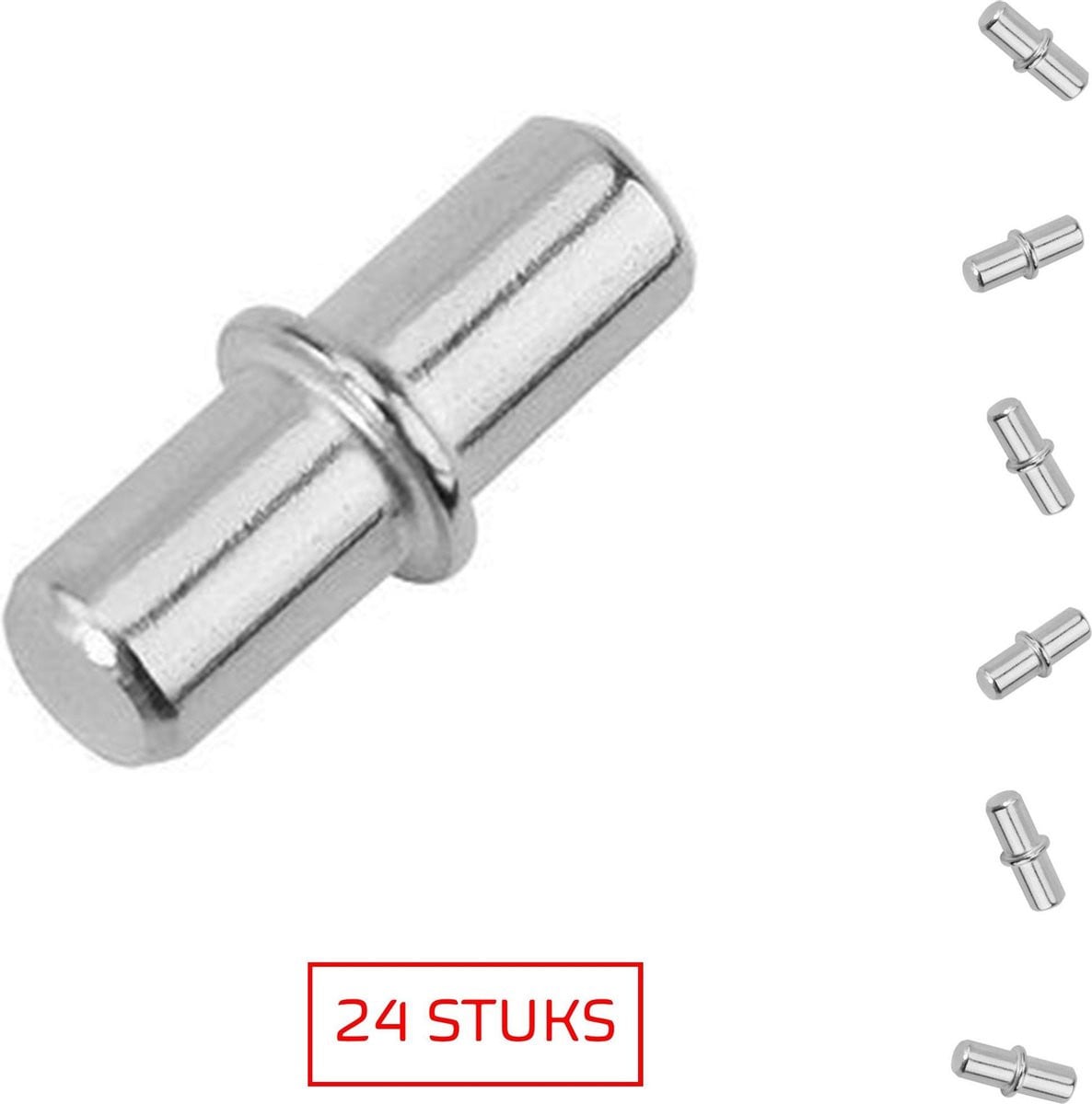 TQ4U Duplo kastplankdrager - Metaal vernikkeld - Ø 5 mm - 24 stuks