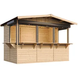 MARKTBUDE Holz M150BZ Gartenhaus, Marktbude Holz - 263 x 336 cm / 6 m2