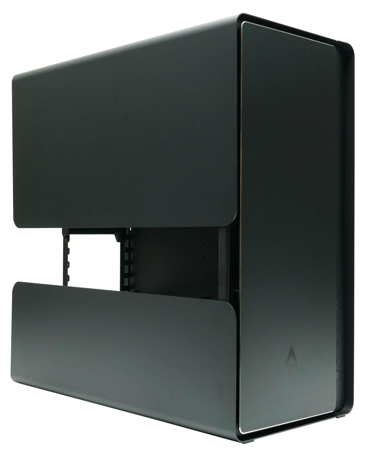 Azza CSAZ-808B Geh AZZA Midi ATX Aluminium Computerbehuizing Zwart met 2x USB 2.0 en 1x Type C