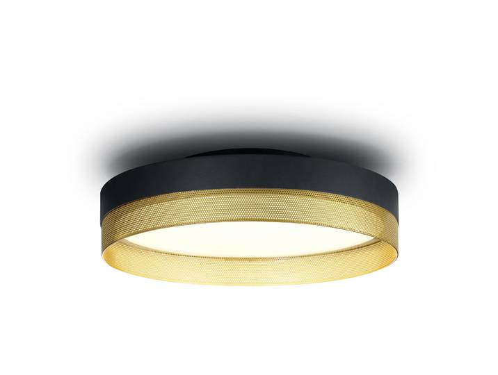 Deckenlampe Hakam schwarz-gold Metall 4200 lm B 45 cm - LED - Lichtfarbe: Extra warmweiss - LED Energiesparlampen