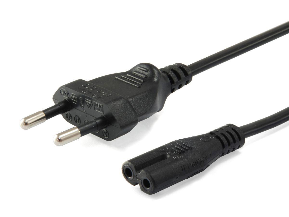 EQUIP 112161 Hochwertiges Netzkabel, C7 auf 2pin Euro, 3m