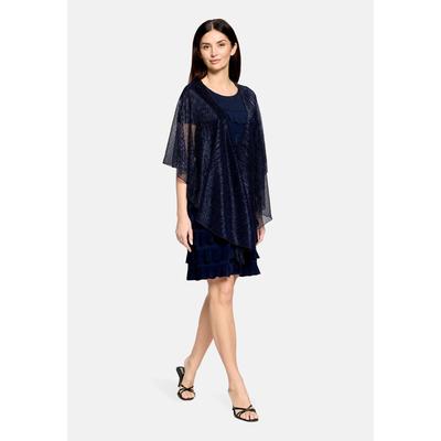 Multifunktionstuch VERA MONT "Damen im Glitzer-Look", Damen, Gr. ACC, blau (blau, schwarz), Glitzergarne, Polyester, Modetücher Multifunktionstuch