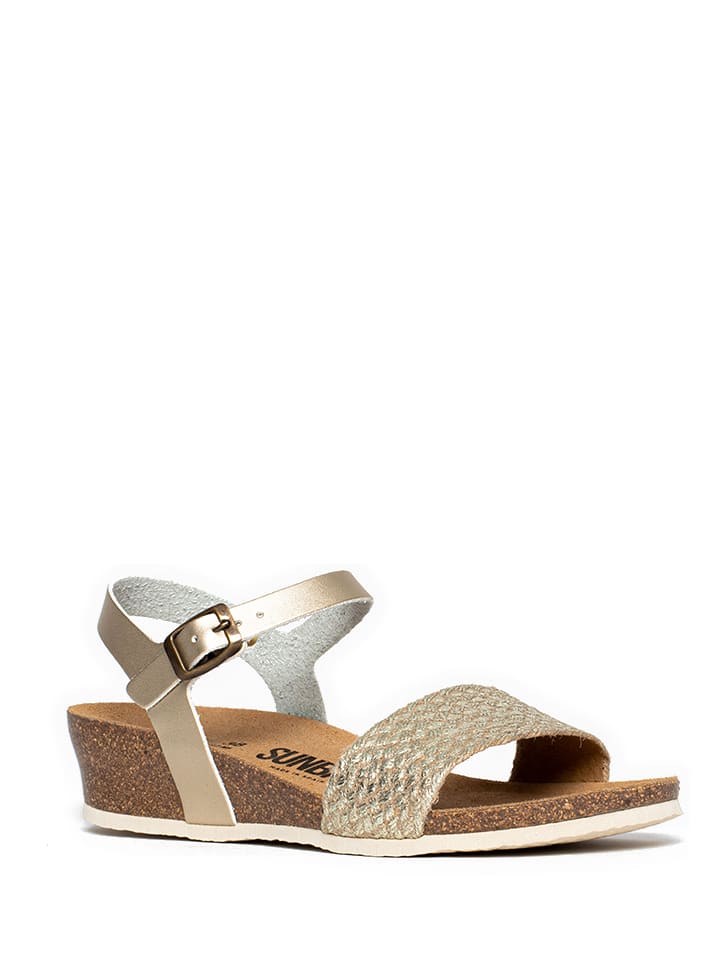 Sunbay Leder-Keilsandaletten "Rita" in Gold - 41