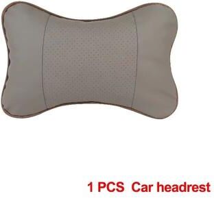 Inspired Finds Universal PU Leather Car Neck Pillow Headrest For Pain Relief grey