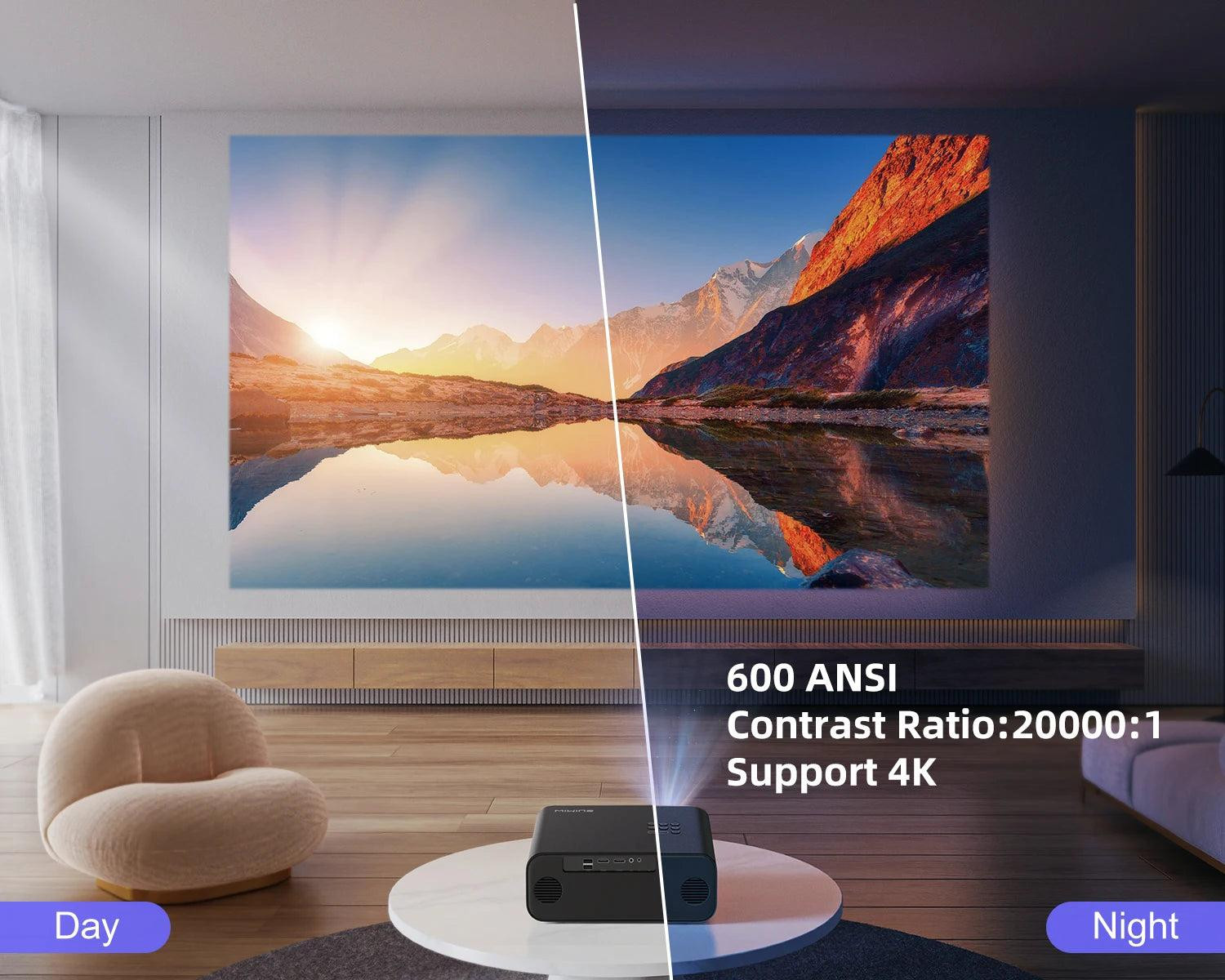 Selius Mini Beamer - Draagbare Digitale Projector met 1080P, WiFi 6 en Bluetooth 5.2