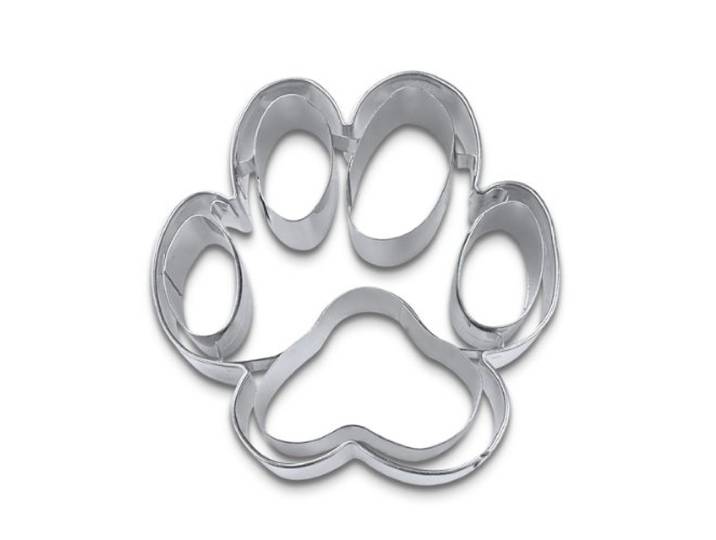 Staedter Embossing Dog Paw Cookie Cutter, roestvrij staal, zilver, 30 x 30 x 30 cm