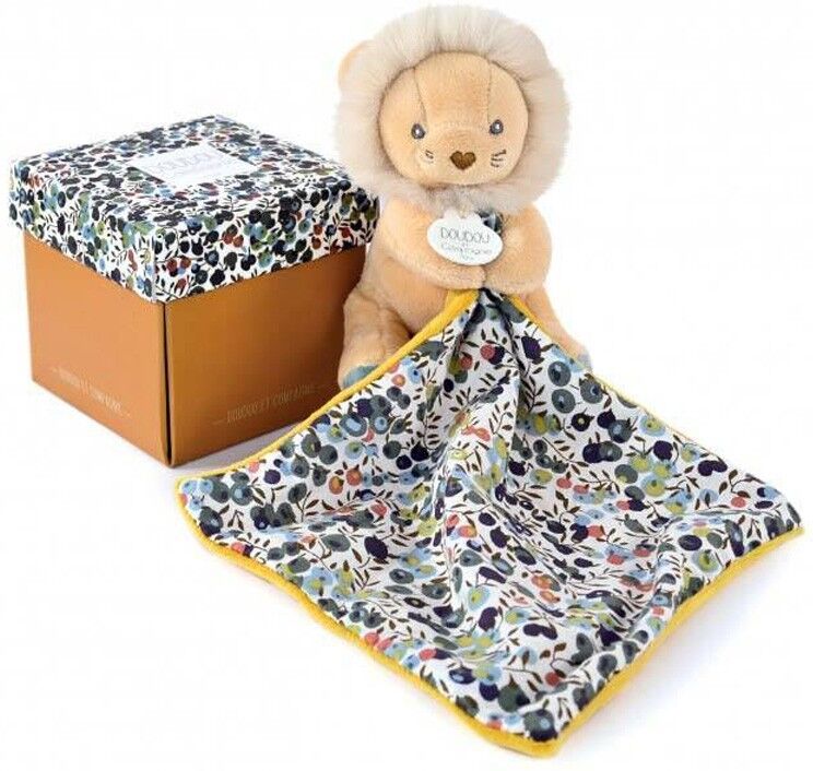 BOH'AIME Doudou LION jaune avec mouchoir - Doudou et Compagnie