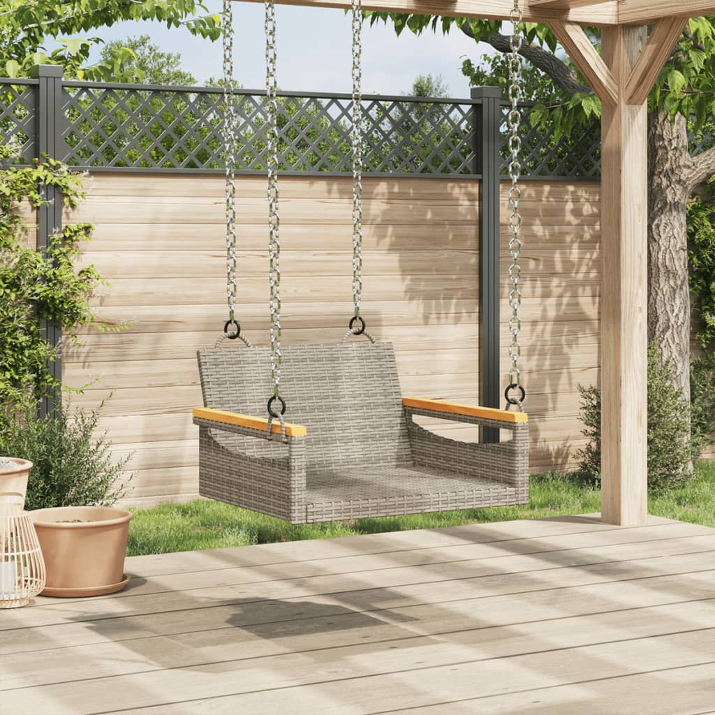 vidaXL Balancelle gris 63x62x40 cm résine tressée