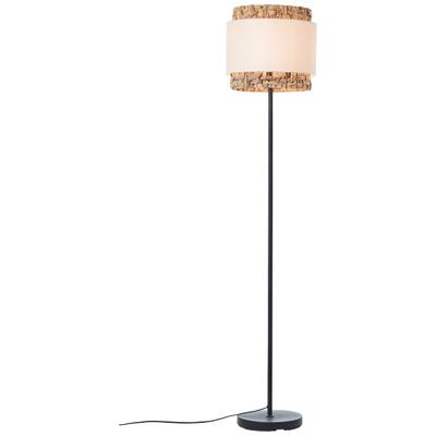 BRILLIANT Stehlampe "Waterlilly", schwarz-weiß (schwarz, natur, weiß), 1, Ø 35cm H: 160cm, Leuchten, Ø 35 cm, E27, Metall/Textil/Wasserhyazinthe, Stehlampe Standleuchte