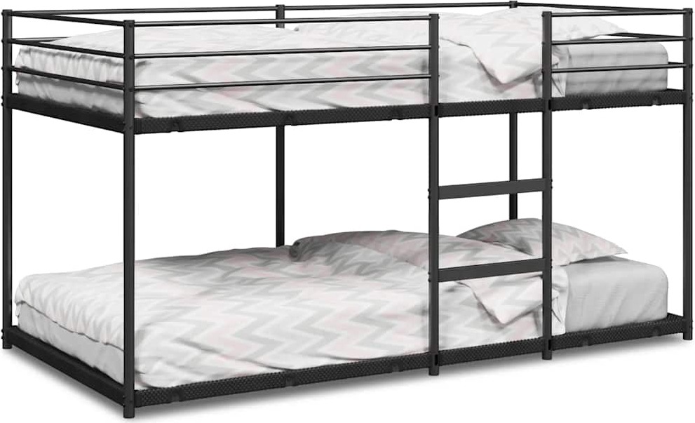 Etagenbett ohne Matratze Schwarz 100x200 cm Stahl
