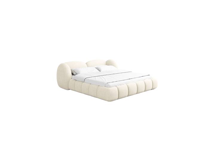 Design Polsterbett „Amara“ mit Ablagefach, Webstoff Cream Strukturstoff Cream BLOOMINGLOFT Collection