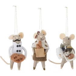 Peo Weihnachtsbaumschmuck Mäuse mit Backwaren, 3 St.