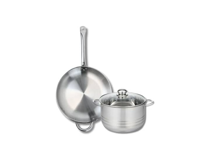 Elo Kochgeschirr, Pfanne 32 cm und Kochtopf 24 cm Vielseitiges Kochen auf allen Herdarten, 2-teiliges Set, Pfanne 32 cm und Kochtopf 24 cm, robuster Edelstahl