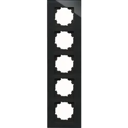 Kopp 406705004 HK07 - Glas-Abdeckrahmen 5-fach, Farbe: schwarz
