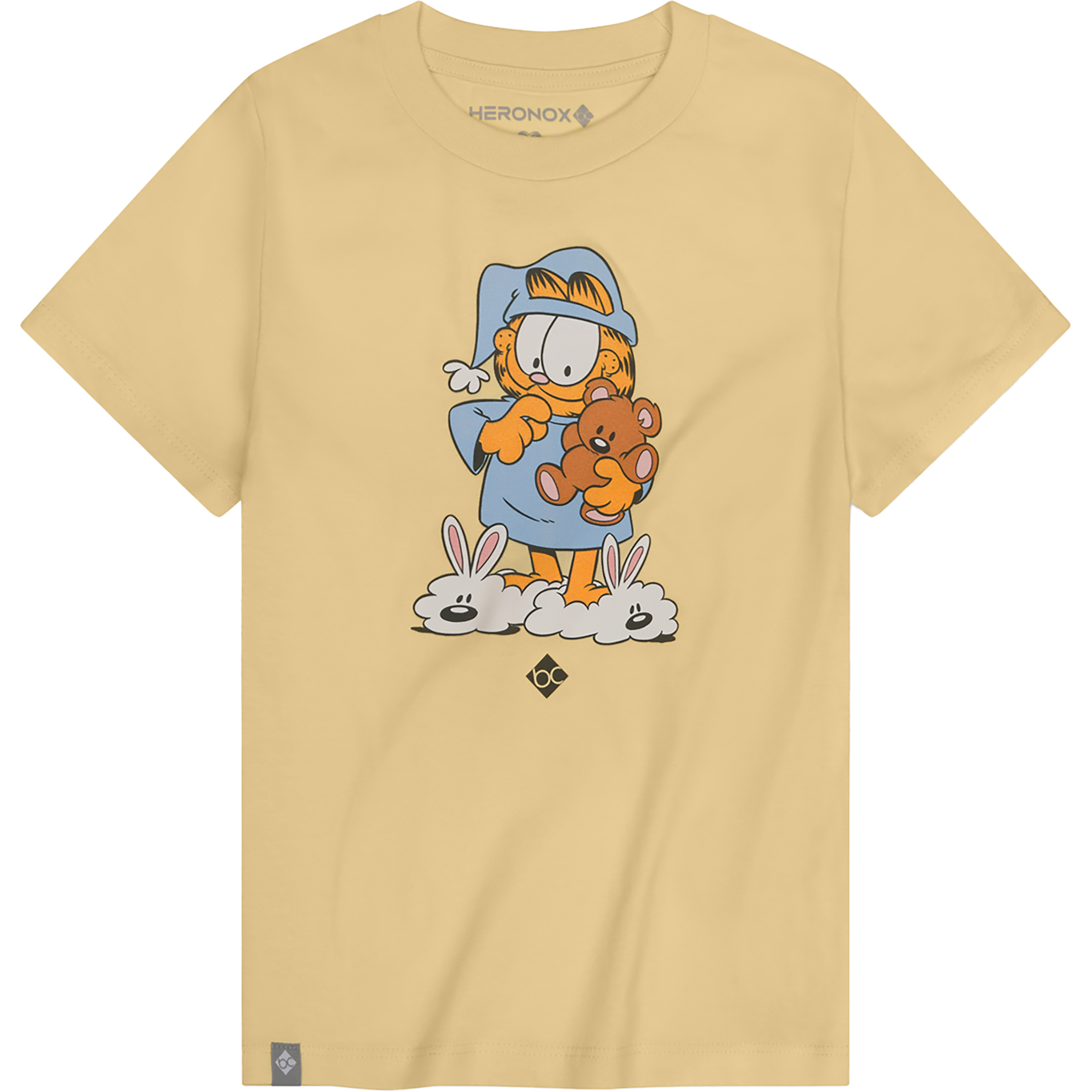Bavarian Caps Garfield: Schlafmütze Kinder T-Shirts gelb Größe 134 Lifestyle Hautfreundlich