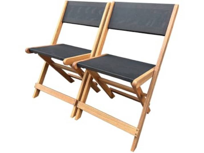 Klappstuhl aus Tropenholz Seoul - Maple - Schwarz - 2er-Set