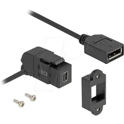 DELOCK 67155 - Keystone Modul, mini DisplayPort / DisplayPort 45°, mit Kabel