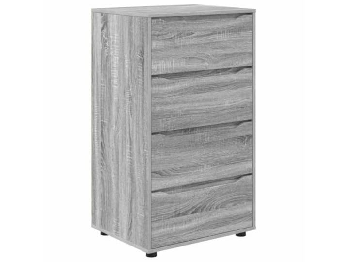 Heofavd Kommode mit 4 Schubladen 60x48x105 cm Holzwerkstoff Grau