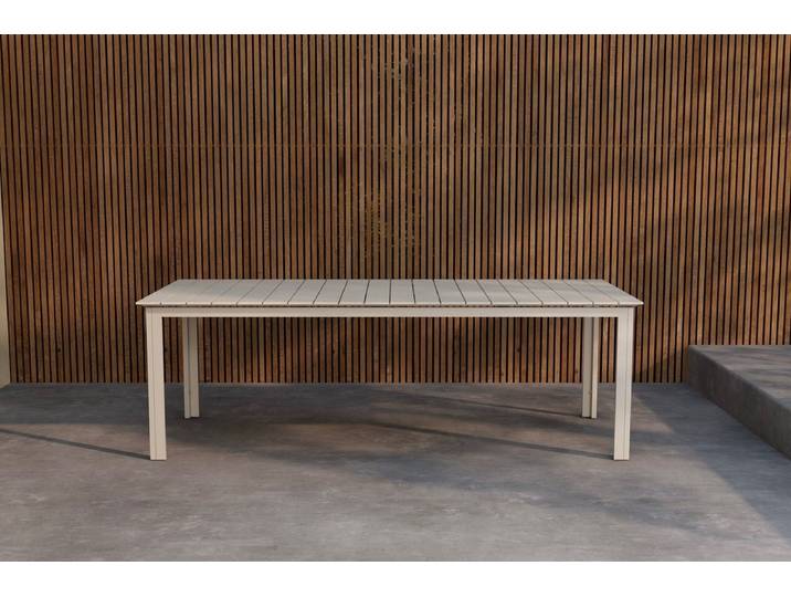 Gartentisch Alvito - ein rechteckiger Esstisch mit Polywood-Tischplatte - Beige - Luxusbetten24