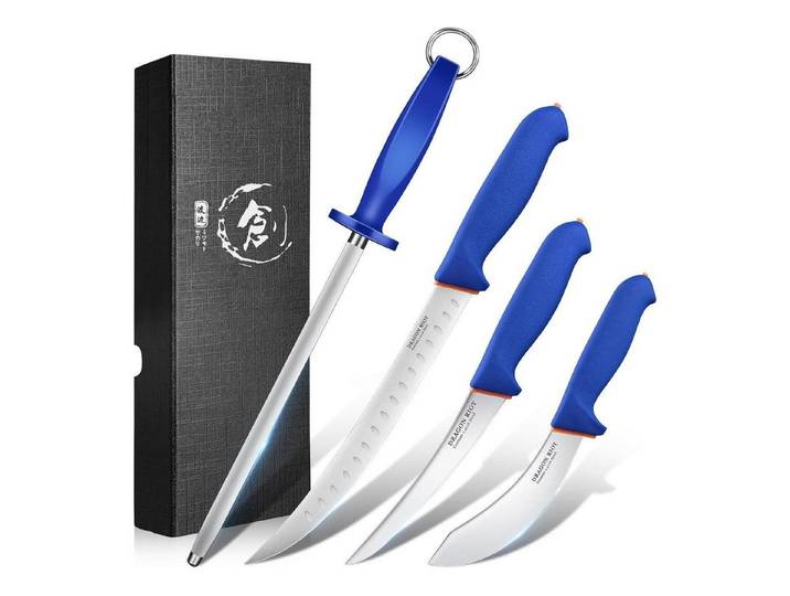 DRAGON RIOT Messer-Set Küchenmesser Set Blaues Kochmesser Set Ausbeinmesser Fleischmesser