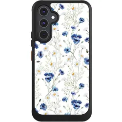 Nivocase Hülle für Samsung Galaxy A54 5G Handyhülle NIVOcore Case Schwarz Blume Blumen Muster (Samsung Galaxy A54 5G), Smartphone Hülle, Schwarz