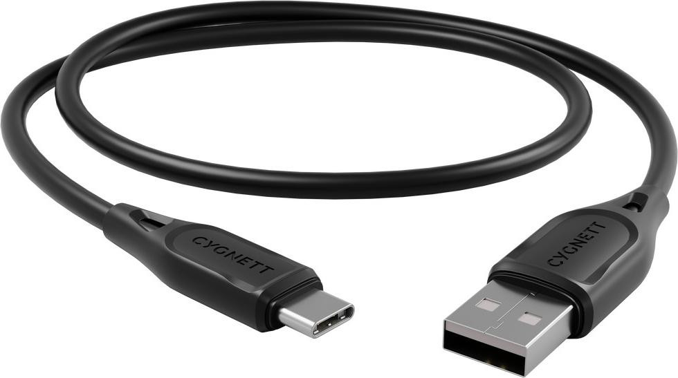 Cygnett Essentials USB-C naar USB-A oplaadkabel 60W 3A, 2 meter, zwart