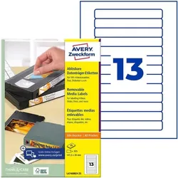 Avery Zweckform 325er-Pack Video-Etiketten »L4746REV-25« weiß