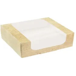 MONOUSO - Quadratische Verpackungen für Bäckereien Kraft 28x28x8cm (100 Stück)