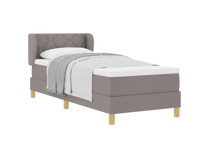KKgypkn Boxspringbett Stoff Taupe 80x200 cm mit Taschenfederkernmatratze und verstellbarem Kopfteil