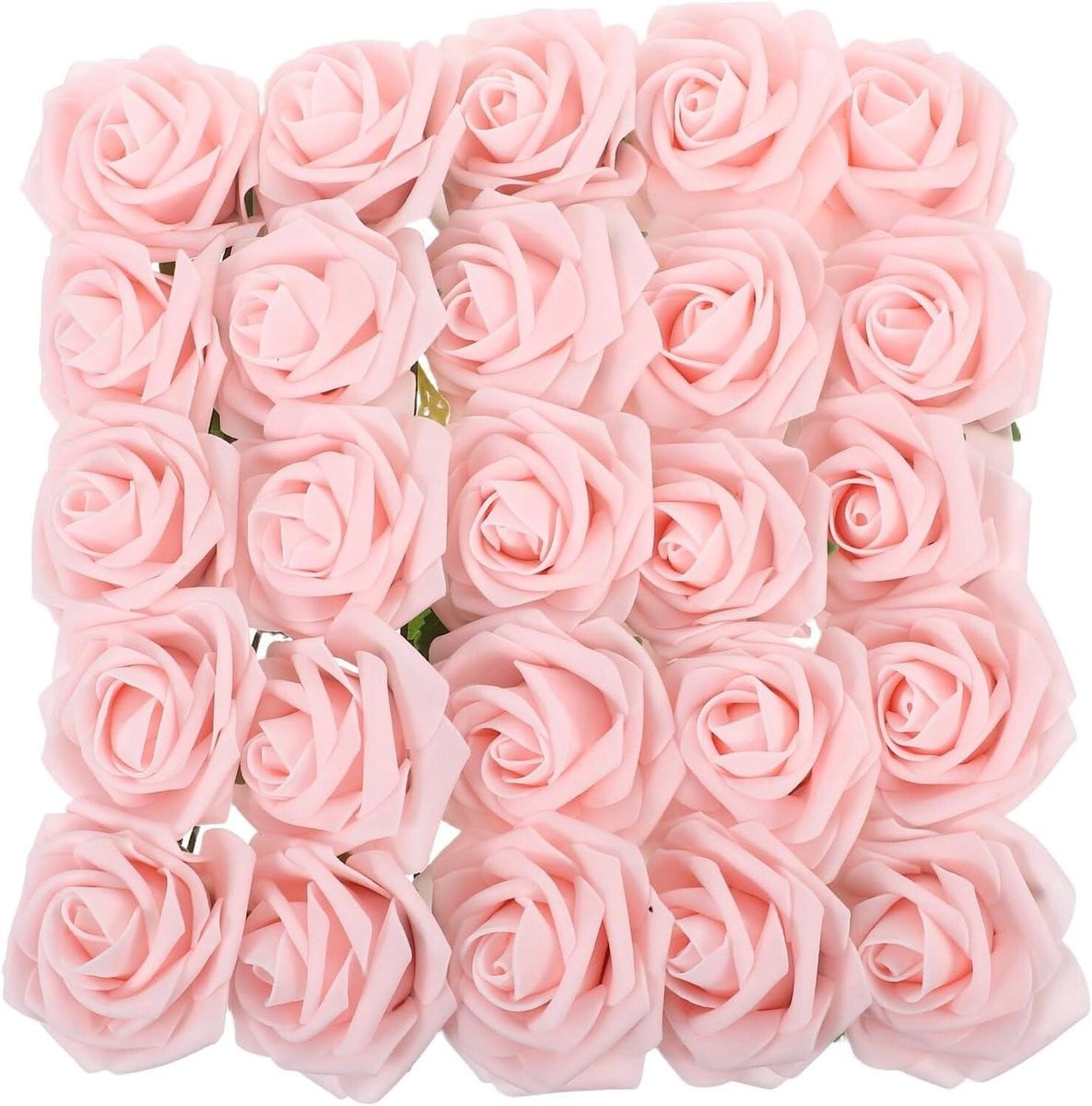25 stuks Kunstbloemen Rozen - Roze Decoratie Rozen met Flexibele Stelen