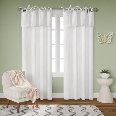 Awesome Home Recycled Cotton Blend Ruffle Tie-Top Curtain Pair