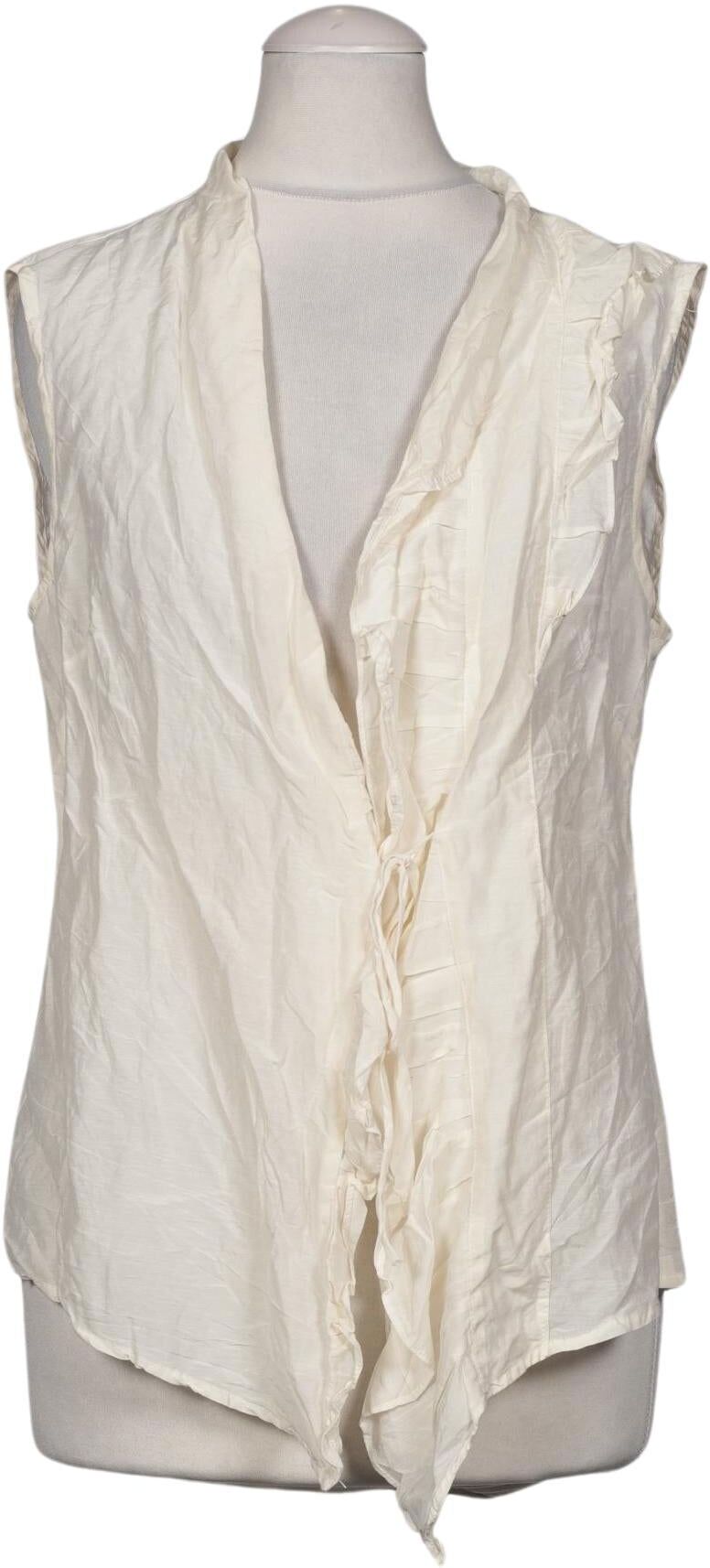 senas Damen Bluse, Cremeweiß, Gr. S, Seide / Baumwolle - Second Hand