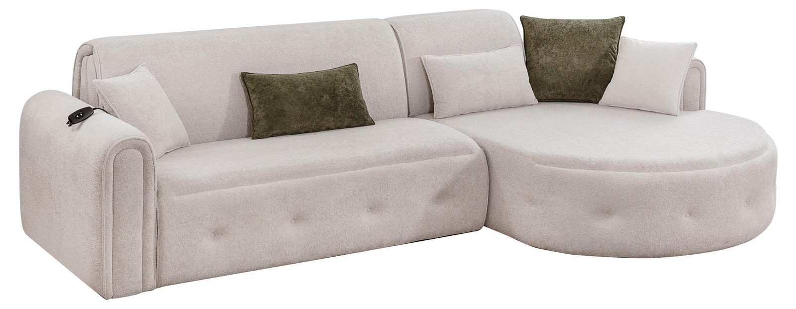 JVmoebel Moderne hoekbank met slaapfunctie, beige
