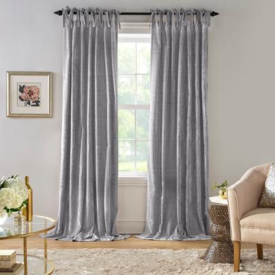 Threadmade Korena Tie-Top Crushed Velvet Window Curtain