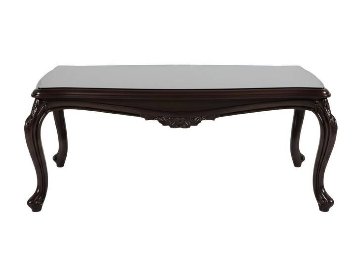 Xlmoebel Couchtisch Klassischer Couchtisch aus dunkelbraunem Holz mit stabilen Beinen, Made in Europa