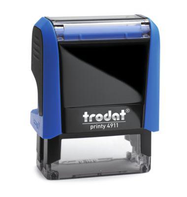 Adress-Stempel trodat® Printy 4911, Gehäusefarbe blau & Stempelabdruckfarbe schwarz