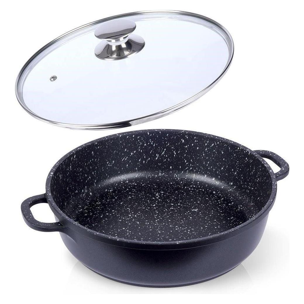 Orion GranitBratpfanne mit Glasdeckel28 cm (Bratpfanne, Aluminium, 28 x 14 cm) (113113)