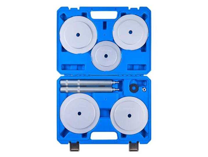 VEVOR Kit de Presse à Roulements 7 Pièces\, Coffret d’Outils de Démontage et de Montage de Bagues et Joints de Roulements\, avec 5 Bagues\, Axes de Poignée et Rallonge\, pour Entretien Automobile