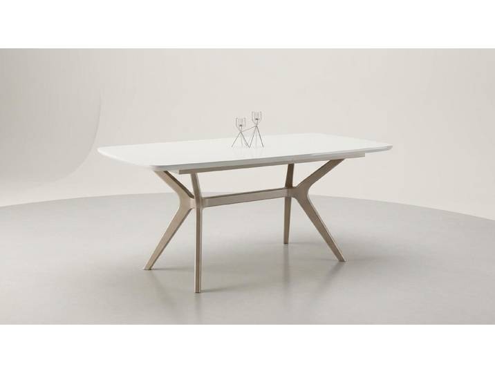 Xlmoebel Esstisch Moderner, geräumiger Esstisch in Beige, ausziehbar und rechteckig (Ausziehbar), Made in Europa