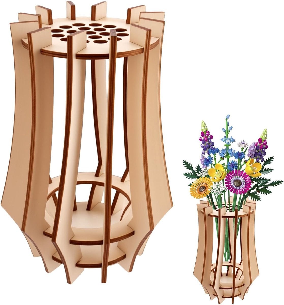 Creatieve Houten Bloemenvase Bouwset - 3D Puzzel voor Decoratieve Vaas en DIY Project