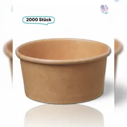 Blanc HYGIENIC Dressingbecher groß, Becher braun 60ml, 2000 Stück, to go, take away, biologisch abbaubar, Kraftpapier+ PE