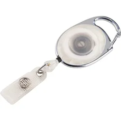 Ausweisjojo weiß, transparent, ABS-Kunststoff, Metall