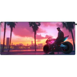 CHERRY Xtrfy GP5 Miami Rider XL Gaming Mauspad, 920x400mm, Motiv mehrfarbig