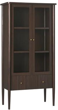 Walker Edison Modern Fluted Glass Bookshelf Cabinet