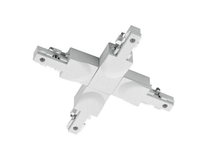 Trio Lighting X-Verbinder DUOline 2-Phasen-Schiene, weiß matt, weiß / opal, Kunststoff, Schienensysteme