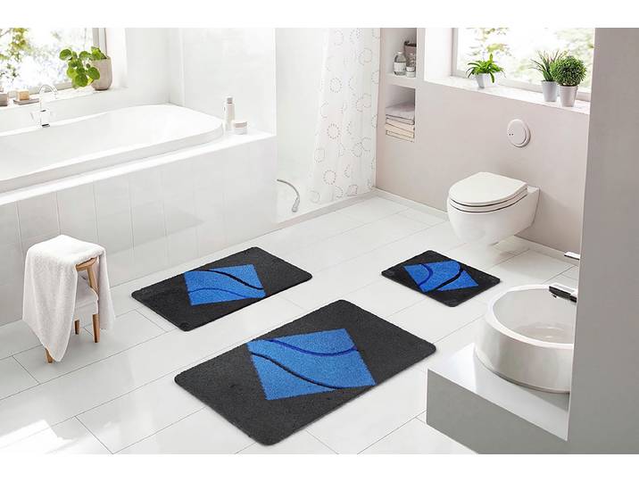 Tapis de bain Nima 60 x 100cm Bleu/Bleu