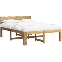 vidaXL, Bett, Doppelbettgestell mit Kopfteil ROSTOCK Weiss 135 x 190 cm (135 x 190 cm)