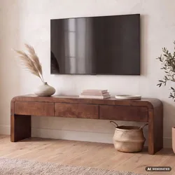 TV Board 70 Zoll Kommode Lowboard Fernsehschrank Massivholz 160cm Schubladen