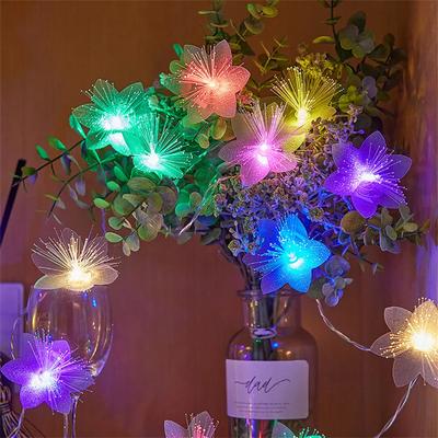 Universal Stock Fiber Bloom LED Flower Garland Battery Powered String Lights For Weddings, Parties & Home Decor multicolor